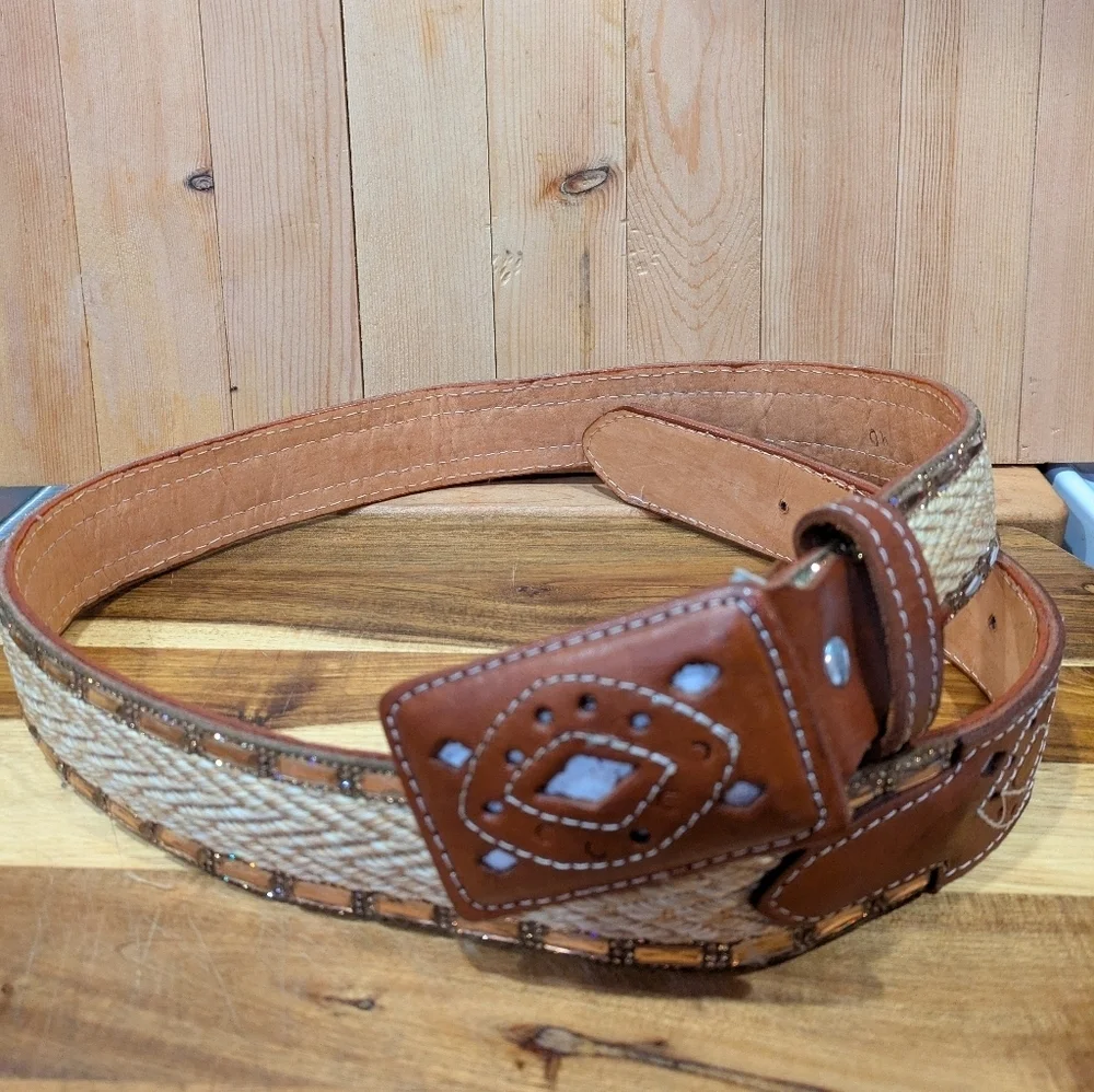 Brown Leather Men's Belt Size 40